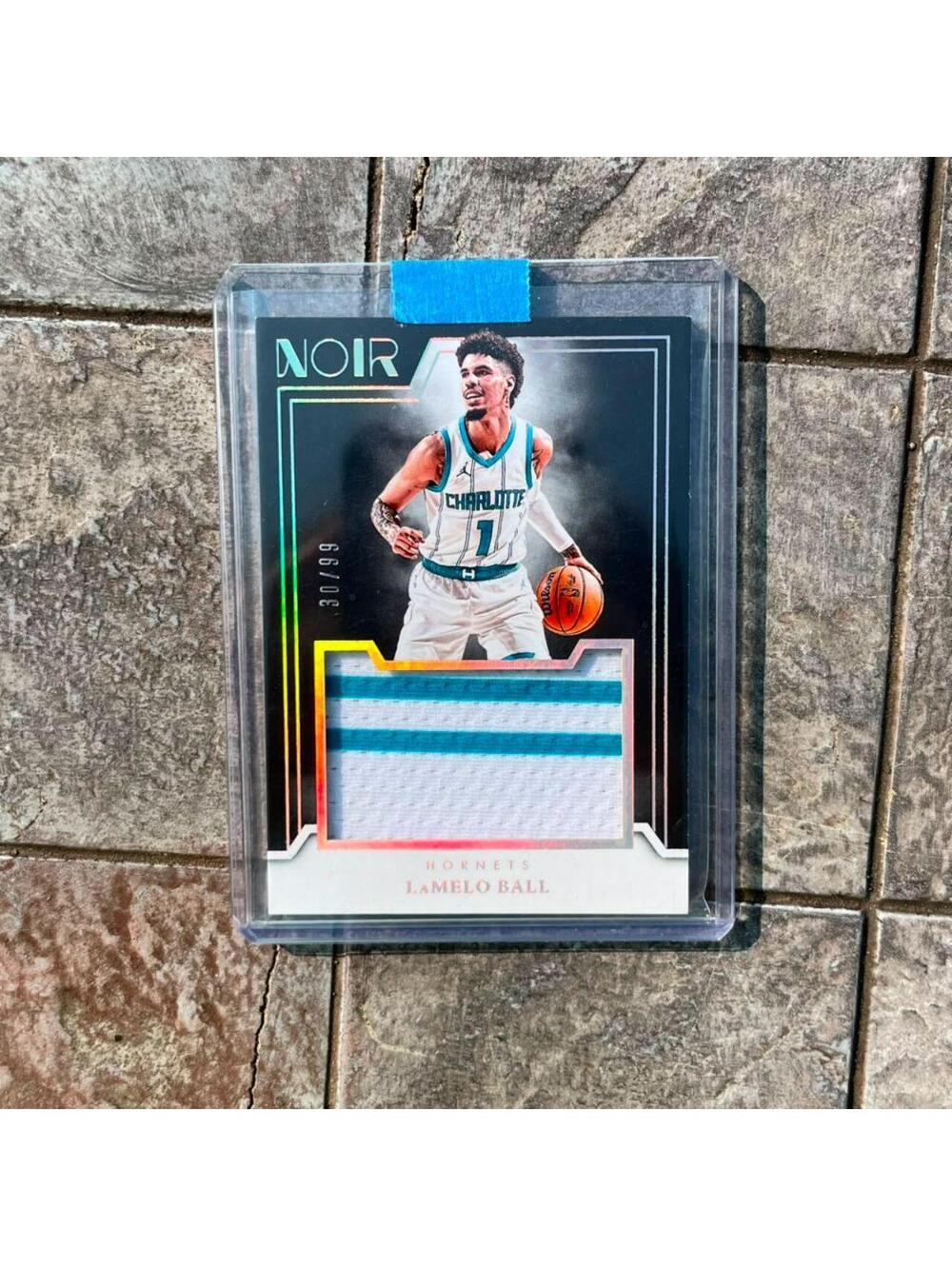 LaMelo Ball 2024-25 Panini Noir Jumbo Patch JM-BAL #30/99 Hornets Game-Worn